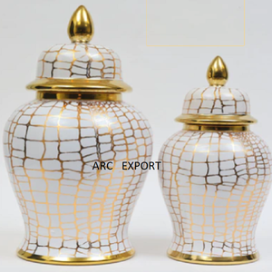 Juego de Frascos Modernos de Diseño Estándar, Blancos con Detalles Dorados, Decoración de Lujo, Frascos Modernos y Elegantes para Almacenamiento de Alimentos en Venta - Product Image 3