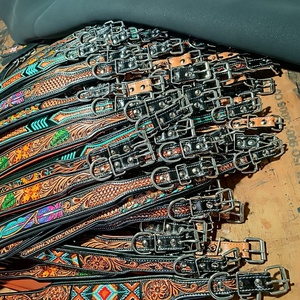 Collier de chien rembourré doux en cuir de vache perlé 100% avec sculpture et outillage à la main Fabrication en gros indienne Le chien utilise des prix bas - Product Image 3