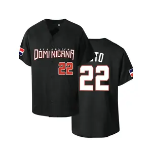 Hombres # 22 # Camiseta de Béisbol Bordada con 13 Letras - Camiseta Deportiva Dominicana - Transpirable y Absorbente de Humedad - Ropa de Manga Corta para Hombre - Product Image 3