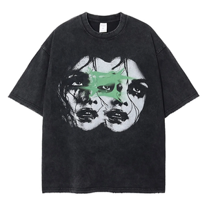 Hombres de gran tamaño caída del hombro diseño personalizado pantalla impresa algodón peso pesado streetwear hip hop camiseta para hombres - Product Image 3