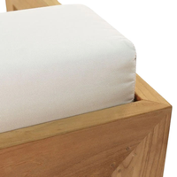 Sofa Daybed Arjuna Jati Kayu Jati Solid Dua Dudukan Bantal Tahan Air Ramah Lingkungan Furnitur Outdoor Ruang Makan Hotel Minimalis