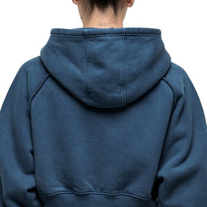 เสื้อฮู้ดดี้ผู้หญิงผ้าฟลีซคอตตอนขนาดใหญ่พิเศษ แบบมีซับในกันหนาว ป้องกันขนร่วง ทรงหลวม ไหล่ตก น้ำหนักมาก รับผลิตตามสั่งขายส่ง - Product Image 4