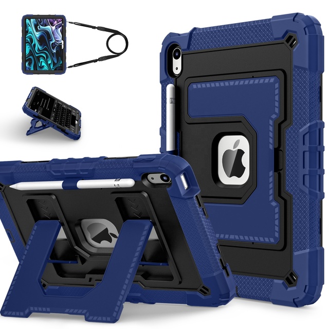 Heavy Duty PC Silicone Tablet Case Large Kickstand Pencil Holder for iPad A16 11th Gen iPad 10th Gen 10.9 Inch OEM ODM