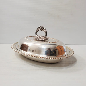 Dôme de service en argent de forme ovale de qualité supérieure protecteur de nourriture durable pour la maison cuisine salle à manger et affichage de Buffet - Product Image 1