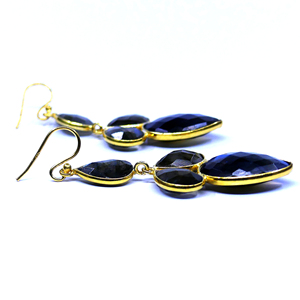 Moda 925 plata esterlina chapado en oro joyería labradorita piedras preciosas mujeres desgaste colgante pendiente conjunto - Product Image 2