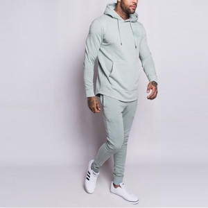 Fitness Sweat Suit Two Piece Set Tracksuit Activewear Jogging Suit Custom High Quality Cotton <b>Men</b> Sport Hooded Sweatsuit - Product Image 2