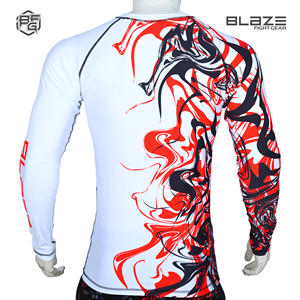 Venta al por mayor de alta calidad UPF50 + UV protección solar logotipo personalizado manga larga compresión MMA Rash Guard camisa artes marciales desgaste - Product Image 3