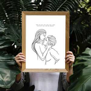 ภาพพิมพ์ศิลปะ "ตอนนี้และตลอดไป" โดยมาดเดอลีน แบล็ค วูด เฟรม ไลน์ อาร์ต - Product Image 2