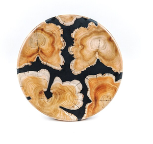 100% Madera natural y resina epoxi Lazy Susan Fabricación de diseño antiguo resina redonda y madera Lazy Susan - Product Image 1