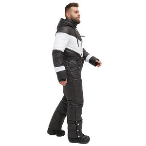 Ensemble veste et pantalon d'hiver en polaire matelassé unisexe de haute qualité, design personnalisé, décontracté, respirant, uni, avec fermeture éclair et logo - Product Image 3