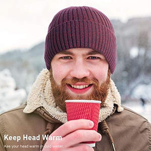 Gorro de Calavera de Último Diseño para Hombre, Color Negro, Gorro de Invierno Cálido, con Puño, Liso, Unisex, 100% Lana, para Playa - Product Image 5