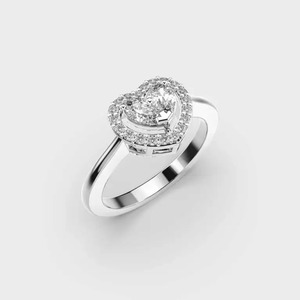 Anillo de diamante cultivado en laboratorio Halo Lab 1,50 CTW de alta calidad, anillo de moissanita Original con corte de corazón de oro macizo de 14K para regalo de mujer - Product Image 2