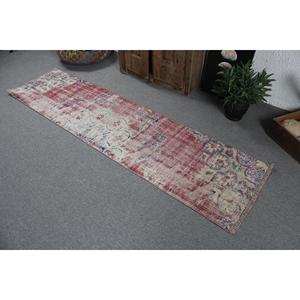Tapis de 2,1 x 8,1 pieds, tapis turc vintage, tapis en laine rouge - Product Image 4