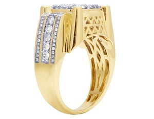 Bague Homme Moissanite Diamant Rond Clouté S925 Argent Hip Hop Glacé Bijoux de Luxe - Product Image 4