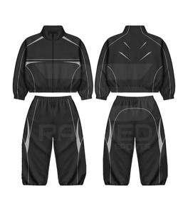 Top Quality Street Wear Windbreaker Tracksuit <b>Elastic</b> <b>Trouser</b> and Colar Jacket 100% Nylon Reflective Lines Windbreaker Tracksuit - Product Image 4