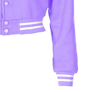 Crop top personnalisé avec manches longues, veste universitaire en laine, nouvelle tendance, vente chaude, style vintage, broderie, veste de baseball pour femmes - Product Image 4