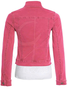 Chaquetas vaqueras de manga larga con diseño informal personalizado, Top corto elástico de mezclilla con bolsillos, estilo tejido relleno de algodón - Product Image 2