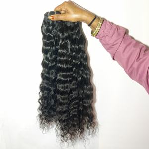 Cuticule alignée cheveux noirs bouclés soyeux meilleurs faisceaux de haute qualité extensions de cheveux humains vierges du temple indien - Product Image 1