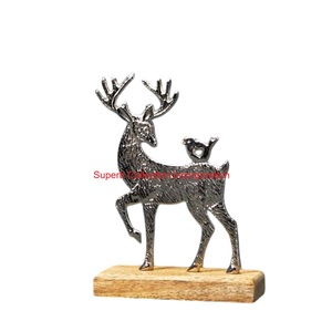 Base de madera de aluminio de alta calidad, estructura de Reno atractiva, decoración festiva moderna para el hogar para celebraciones navideñas, bodas - Product Image 1