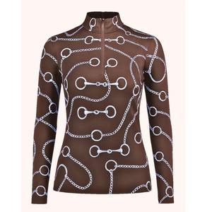 Camisa de Polo Ecuestre para Mujer, Manga Corta, con Encaje Elegante, Material de Neopreno, para Montar a Caballo y Golf, Uso Casual - Product Image 5