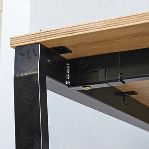 Mesa de Computadora Minimalista con Patas de Trapecio, Madera Contrachapada, 120x120cm, Recubierta de Melamina, para Dormitorio HBTC035 - Product Image 6