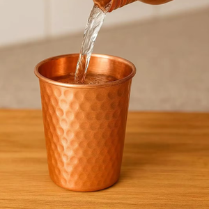 Ayurvedic copper tumbler Copper water for health Drinking water copper <b>glass</b> Ayurvedic copper <b>glass</b> <b>set</b> Health copper water - Product Image 1