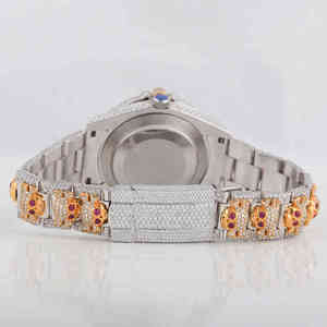 La mejor calidad esqueleto Iced Moissanite diamante reloj nueva llegada lujo estilo Hip Hop Acero inoxidable analógico para fiesta especial - Product Image 4