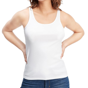 Chaleco de color blanco para mujer, ropa deportiva, venta al por mayor, camiseta sin mangas de moda para mujer, camisetas sin mangas sexis de punto de verano para mujer - Product Image 1