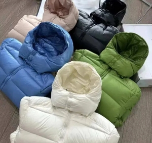 Chaqueta acolchada recortada para mujer, chaqueta acolchada con cremallera completa, abrigo cálido de invierno, prendas de vestir con bolsillos - Product Image 3