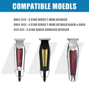Lot de 2 lames larges de rechange 2215 pour tondeuse, lames réglables en acier inoxydable à écartement nul, type de prise US, argent - Product Image 2