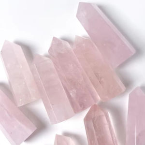 Torres de cuarzo rosa de 0-2 pulgadas pulidas naturales, puntos de cristal sueltos para hacer joyas, piedras preciosas al por mayor a granel - Product Image 3