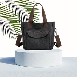 Luxury Designer Women's Canvas Handbag Fashion <b>Crossbody</b> Beach <b>Bag</b> with Pockets <b>Large</b> Size - Product Image 6