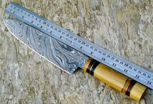 Nueva llegada OEM Damasco cuchillo de chef de acero con mango de madera de olivo hecho a mano al por mayor personalizado mejor cuchillo de cocina - Product Image 4