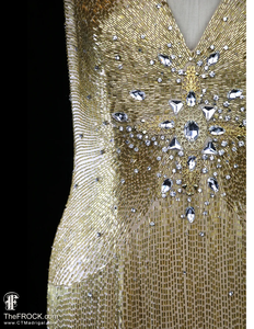 Robe de bal élégante sans manches, longueur mi-longue, col en cœur, paillettes perlées, cocktail décontracté, motif cristal, maille poly élégante - Product Image 4