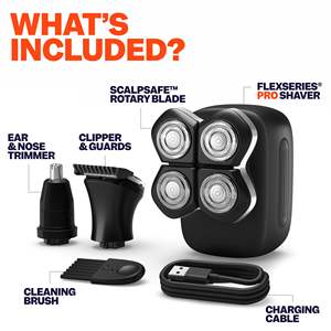 Recortadora de Nariz Eléctrica Inalámbrica Recargable, Cepillo para Afeitar en Seco/Húmedo, Cuchillas Rotatorias para Hombre, Afeitadora Corporal, Resistente al Agua, Cuchilla de Cerámica - Product Image 3