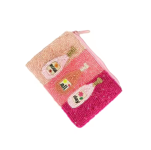 Pochette à monnaie de perles de rocaille de créateur brodée colorée Pochette à monnaie de collection exclusive - Product Image 3