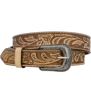 เข็มขัดเครื่องมือหนังแท้จากตะวันตกชนิด Top Grain สําหรับผู้ชายและผู้หญิงพร้อมชุดหัวเข็มขัดโบราณจากผู้ผลิตขายส่ง - Product Image 4