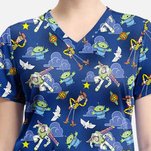 Uniforme Médico Cómodo y Elástico de Alta Calidad para Enfermeras y Doctores, Conjunto de Uniforme con Cuello en V, Mangas Cortas y Pantalones Jogger Unisex - Product Image 5