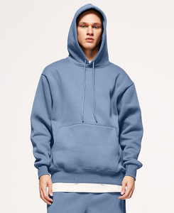 Sweat à capuche pour homme en molleton 100% coton de haute qualité, 280g, coupe ample, hiver, uni, 45 couleurs pour impression - Product Image 3