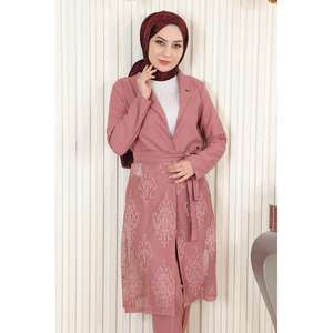 Ensemble décontracté en dentelle avec hauts longs et longueur midi - Product Image 6