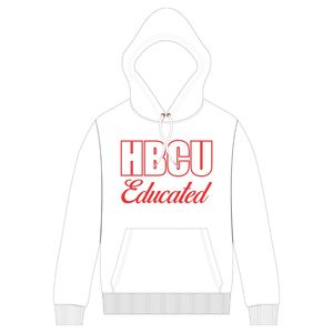 Felpa con cappuccio donna bianca HBCU felpa con cappuccio in ciniglia rossa e disegno ricamato stile di vita greco abbigliamento personalizzato College - Product Image 2