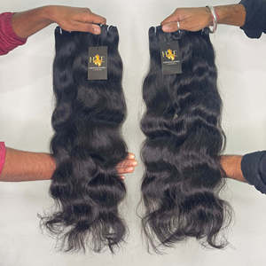 Vente en gros de paquets de cheveux brésiliens à double trame non transformés, cheveux humains vierges indiens et cambodgiens, vendeur de style vague naturelle - Product Image 6