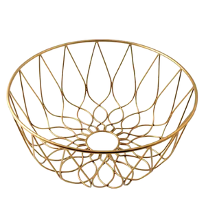Panier de fruits en métal de luxe doré fabriqué à la main de concepteur à forte demande paniers de rangement de luxe de qualité supérieure pour la décoration alimentaire chaude - Product Image 2