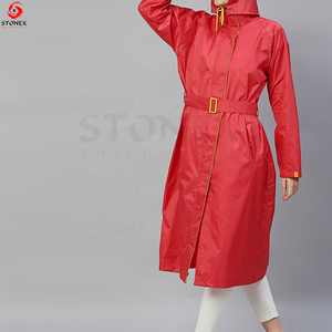 Chubasquero impermeable de nuevo diseño, chaqueta de lluvia larga a la moda para mujer con capucha y logotipo personalizado - Product Image 2