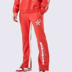 Ensemble Sweat à Capuche Évasé Unisexe Personnalisé avec Patch en Détresse et Pantalon de Survêtement Évasé avec Fermeture Éclair Survêtement pour Homme Style Délavé à l'Acide pour l'Hiver Grande Taille - Product Image 6