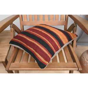 Tapis Kilim en laine multicolore 16x16 pouces tissé avec un motif rustique vintage pour la décoration intérieure - Product Image 4