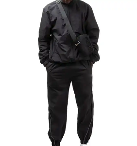 Chándal de nailon con cremallera personalizado de alta calidad, traje para hombre, traje cortavientos de nailon/poliéster de dos piezas, traje deportivo - Product Image 5