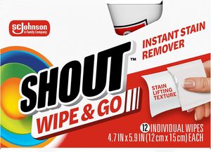 Lingettes détachantes instantanées Shout Wipe & Go, paquet de 12, lot de 6 - Product Image 6