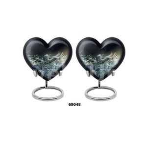 Urne funéraire Phoenix en forme de cœur Offre Spéciale pour cendres humaines Urne commémorative tactile de la mère pour cendres avec support et sac en velours gratuit - Product Image 2