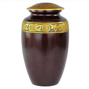 Hermosa urna de cremación decorativa de Metal sólido conmemorativo para adultos, hombres, mujeres, grandes urnas de cremación de latón para cenizas humanas - Product Image 4